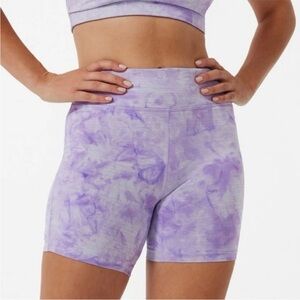 Outdoor Voices TechSweat 6” Purple Tie Dye Bike Shorts